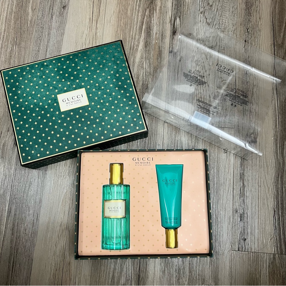 Gucci Memoire d'une Odeur Body Wash Set - Teal and Gold